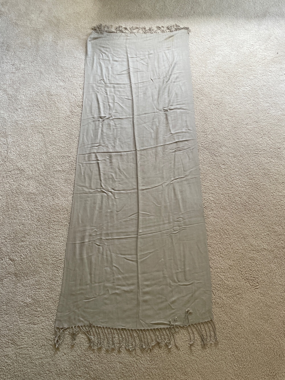 Women's Lightweight Cream Fringe scarf 27” x 70”